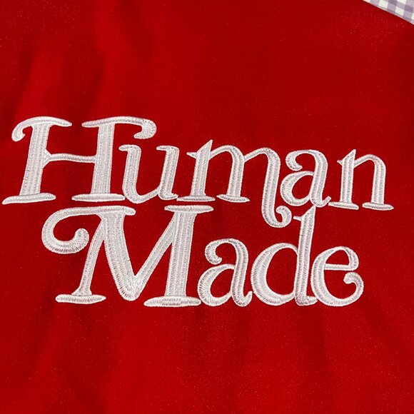 Human Made Heart Embroidered Leather Sleeves Baseball Jacket - Picture 8 of 9